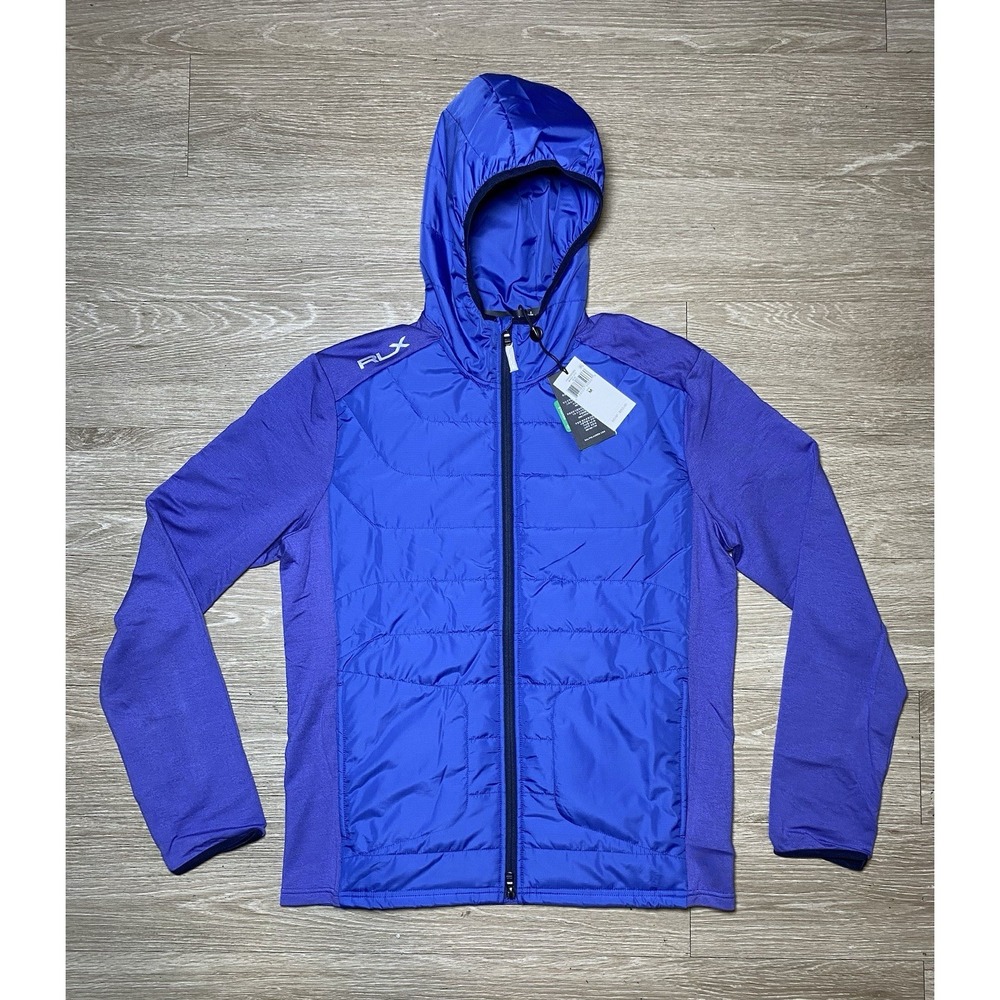 NEW Men Size Medium RLX Ralph Lauren Hybrid Wool Hooded Golf Quilted Jacket $268